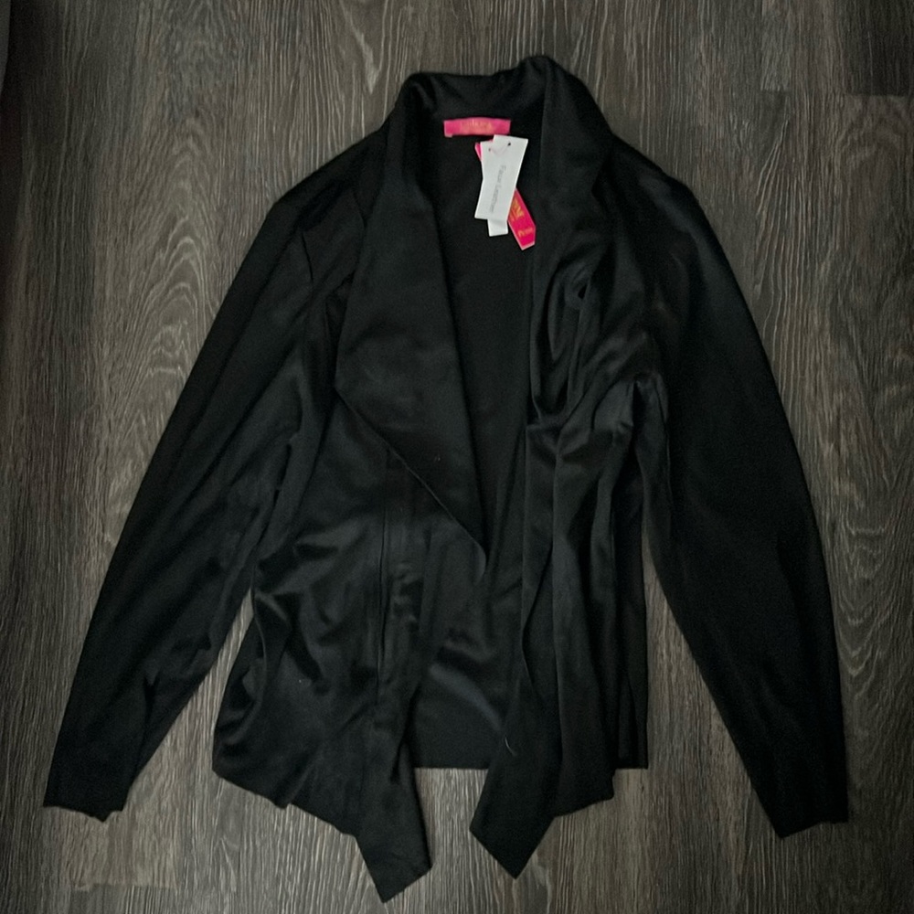 NWT Catherine Malandrino Faux Leather Black Jacket Petite XL